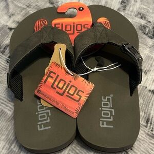 Flojos Black and Gray Men's Flip Flop Sandals Size 7